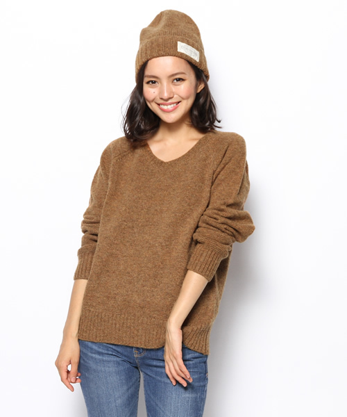 goa(ゴア)の「シェットランドウール 帽子付きプルオーバー(ニット/セーター・レディース・グレー/ブラウン/ベージュ/マスタード・FREE)」の1枚目の写真