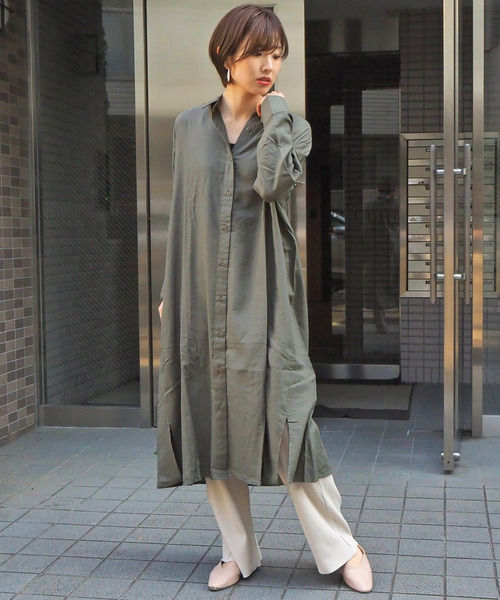 tiptop(ティップトップ)の「【Web限定アイテム】ロングシャツワンピース(ワンピース・レディース・カーキ/ベージュ/ブラック/オフホワイト・FREE)」の15枚目の写真