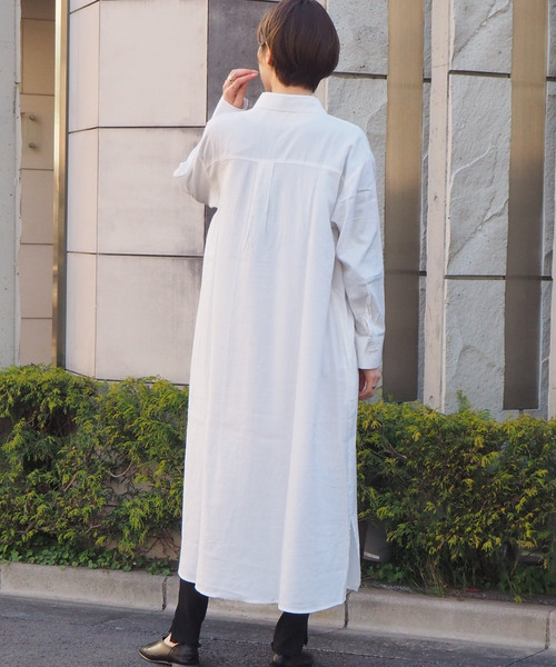 tiptop(ティップトップ)の「【Web限定アイテム】ロングシャツワンピース(ワンピース・レディース・カーキ/ベージュ/ブラック/オフホワイト・FREE)」の22枚目の写真