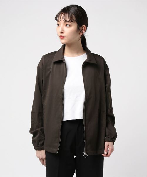 Salong hameu（サロン ハミュー）の「T/Rストレッチ ジップアップ ブルゾン メンズ レディース（ブルゾン・メンズ・ベージュ/ブラック/ベージュ系その他2/ブラウン/ベージュ系その他・L/M）」の6枚目の写真