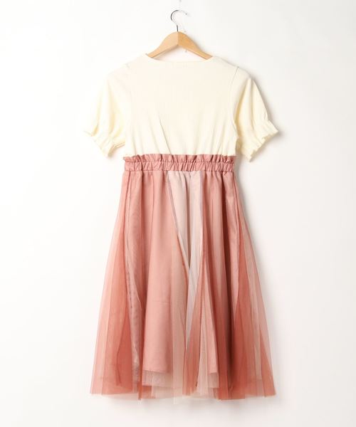 axes femme(アクシーズファム)の「チュール切替ドッキングOP(ワンピース・レディース・サックスブルー/ブラック/キナリ・MEDIUM)」の4枚目の写真