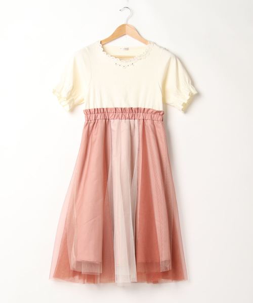axes femme(アクシーズファム)の「チュール切替ドッキングOP(ワンピース・レディース・サックスブルー/ブラック/キナリ・MEDIUM)」の5枚目の写真