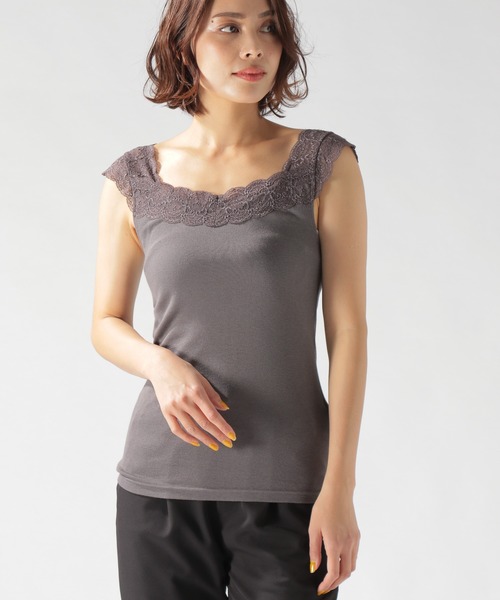 BAYFLOW（ベイフロー）の「レースツキタンクトップ（タンクトップ・レディース・ブルー/チャコール/アイボリー・SMALL/MEDIUM）」の2枚目の写真