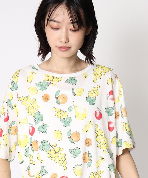 BARNDOOR(バーンドア)の「【 BARNDOOR / バーンドア 】フルーツプリントTシャツ 1142105G BUR(Tシャツ/カットソー・レディース・オフホワイト/グレー/ホワイト系その他・FREE)」の5枚目の写真