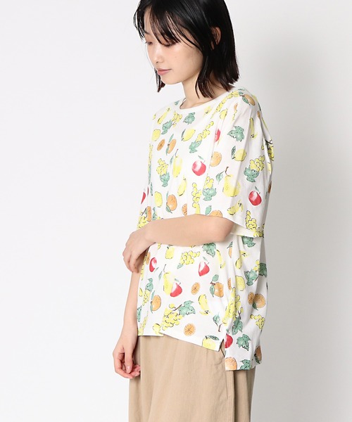 BARNDOOR(バーンドア)の「【 BARNDOOR / バーンドア 】フルーツプリントTシャツ 1142105G BUR(Tシャツ/カットソー・レディース・オフホワイト/グレー/ホワイト系その他・FREE)」の6枚目の写真