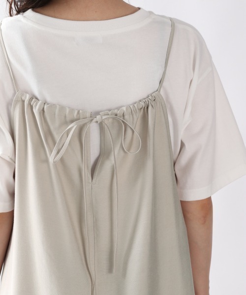 LOWRYS FARM（ローリーズファーム）の「レーヨンバックリボンキャミワンピース　894677（ワンピース・レディース・チャコールグレー/ブラウン/イエロー/レッド/アイボリー・FREE）」の14枚目の写真