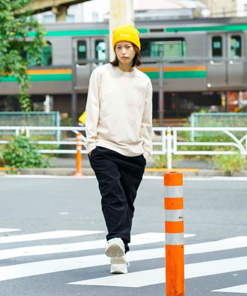 Champion（チャンピオン）の「【CHAMPION/チャンピオン】スクリプトロゴ天竺ワッチ　ワンポイントロゴ刺繍　ニットキャップ/ビーニー（ニットキャップ/ビーニー・メンズ・ホワイト/ブラック/ベージュ/ネイビー/杢グレー/マスタード/ライトパープル/ワイン・FREE）」の9枚目の写真