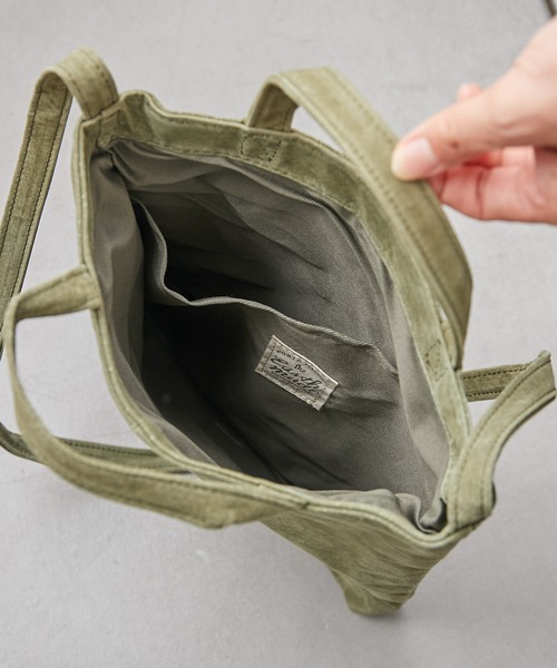 PUAL CE CIN(ピュアルセシン)の「PIGSUEDE TOTE SHOULDER/スエードトートショルダーバッグ(ショルダーバッグ・レディース・グレー/カーキ/イエロー・FREE)」の7枚目の写真