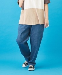 デニム ストライプ ワークパンツ