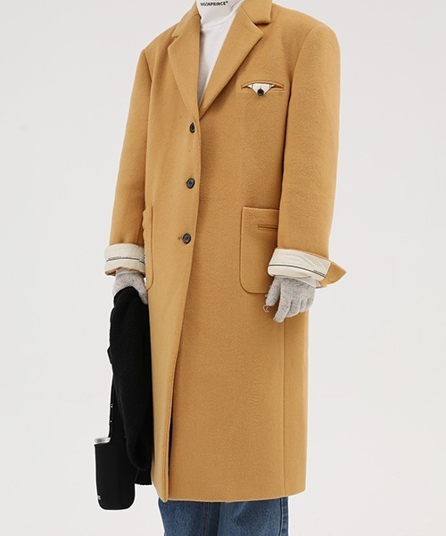 MASONPRINCE（メイソンプリンス）の「【MASONPRINCE】Design pocket chester coat  DY2001（チェスターコート・メンズ・ブラック/ベージュ・L/S/M）」の17枚目の写真