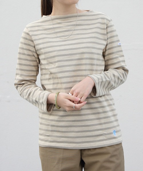 ORCIVAL（オーシバル）の「ORCIVAL/オーシバル　コットンロード　ボートネックシャツ　ボーダー #B211（Tシャツ/カットソー・レディース・ナチュラル/サンドベージュ/ブルーグレー/ホワイト/ネイビー/イエロー/イエロー系その他/パープル/ブラック/ベージュ/インディゴブルー/レッド・2/3）」の5枚目の写真