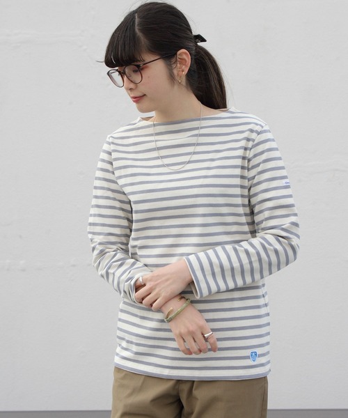 ORCIVAL（オーシバル）の「ORCIVAL/オーシバル　コットンロード　ボートネックシャツ　ボーダー #B211（Tシャツ/カットソー・レディース・ナチュラル/サンドベージュ/ブルーグレー/ホワイト/ネイビー/イエロー/イエロー系その他/パープル/ブラック/ベージュ/インディゴブルー/レッド・2/3）」の18枚目の写真