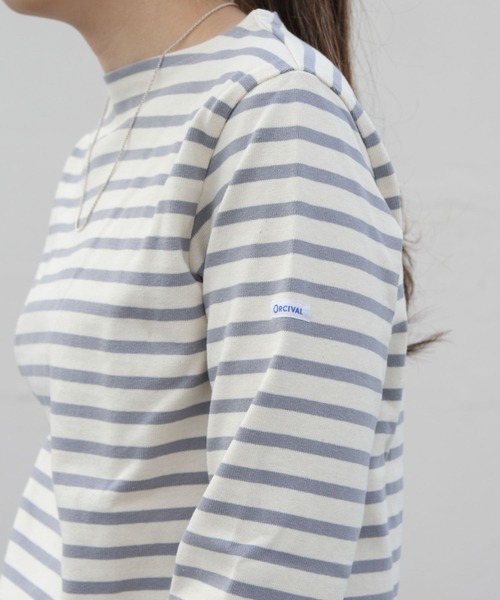 ORCIVAL（オーシバル）の「ORCIVAL/オーシバル　コットンロード　ボートネックシャツ　ボーダー #B211（Tシャツ/カットソー・レディース・ナチュラル/サンドベージュ/ブルーグレー/ホワイト/ネイビー/イエロー/イエロー系その他/パープル/ブラック/ベージュ/インディゴブルー/レッド・2/3）」の19枚目の写真