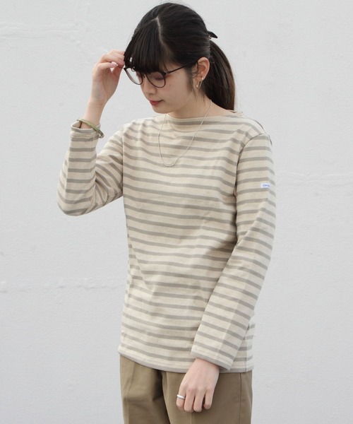 ORCIVAL（オーシバル）の「ORCIVAL/オーシバル　コットンロード　ボートネックシャツ　ボーダー #B211（Tシャツ/カットソー・レディース・ナチュラル/サンドベージュ/ブルーグレー/ホワイト/ネイビー/イエロー/イエロー系その他/パープル/ブラック/ベージュ/インディゴブルー/レッド・2/3）」の21枚目の写真