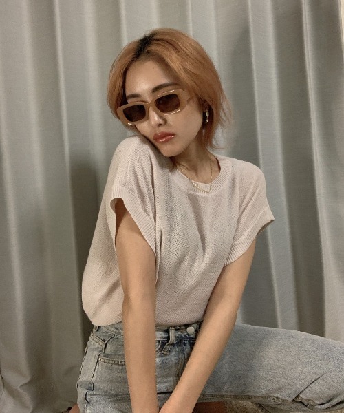 SHEER flow(シアーフロウ)の「【インフルエンサー 森暖奈プロデュースアイテム】リネンマルチウェイニット(ニット/セーター・レディース・その他/ピンクベージュ・FREE)」の7枚目の写真