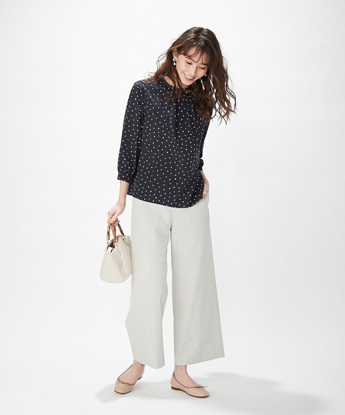 J.PRESS Ladies(J.プレス レディス)の「【洗える】シェルタリングドライオックス ワイドパンツ(その他パンツ・レディース・ベージュ系/ライトグレー系/ブラウン系・XS/S)」の8枚目の写真