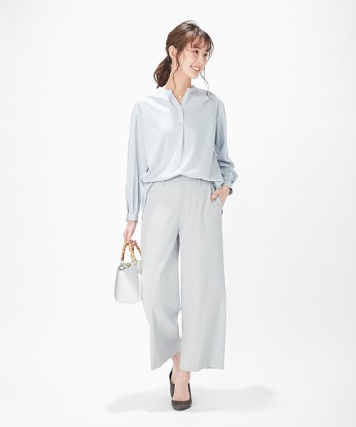 J.PRESS Ladies(J.プレス レディス)の「【洗える】シェルタリングドライオックス ワイドパンツ(その他パンツ・レディース・ベージュ系/ライトグレー系/ブラウン系・XS/S)」の11枚目の写真