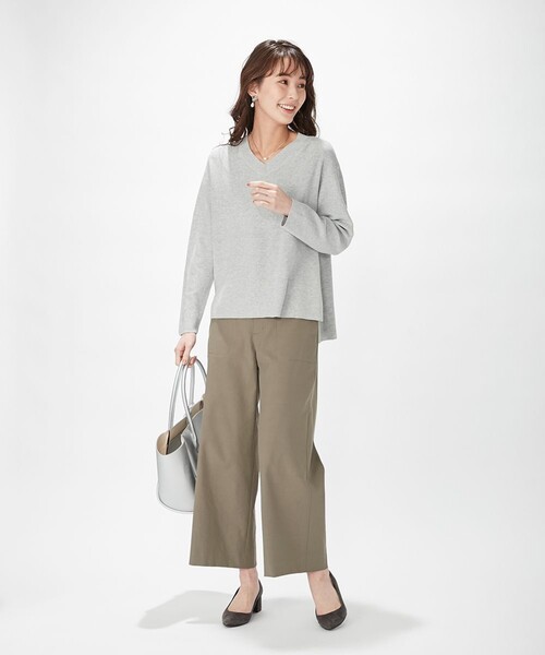 J.PRESS Ladies(J.プレス レディス)の「【洗える】シェルタリングドライオックス ワイドパンツ(その他パンツ・レディース・ベージュ系/ライトグレー系/ブラウン系・XS/S)」の16枚目の写真