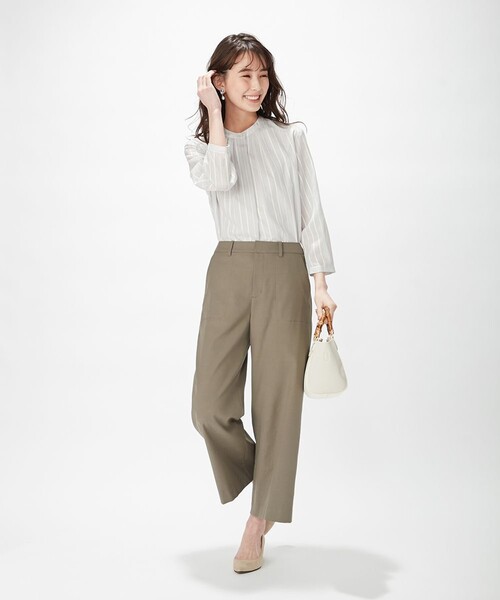 J.PRESS Ladies(J.プレス レディス)の「【洗える】シェルタリングドライオックス ワイドパンツ(その他パンツ・レディース・ベージュ系/ライトグレー系/ブラウン系・XS/S)」の17枚目の写真