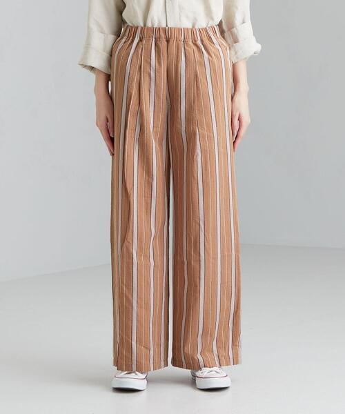 green label relaxing（グリーンレーベルリラクシング）の「CFC サッカー ストライプ イージー ワイド パンツ（その他パンツ・レディース・ブラウン/ケリー・38/36）」の13枚目の写真