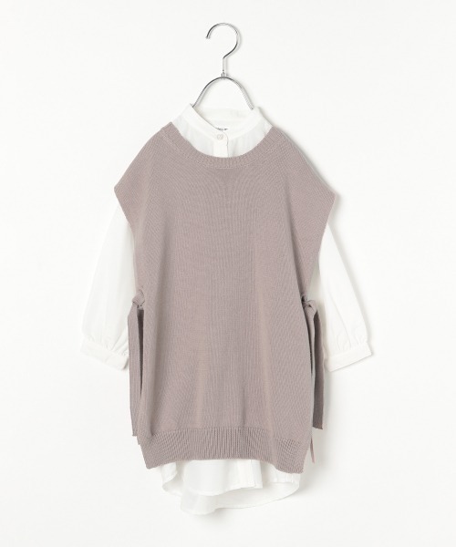 GLOBAL WORK（グローバルワーク）の「【キッズ】ニットベストSETシャツワンピース/930514（ワンピース・キッズ・ベージュ/ブラウン系その他6・110cm/100cm/120cm/130cm/140cm/150cm/160cm）」の4枚目の写真