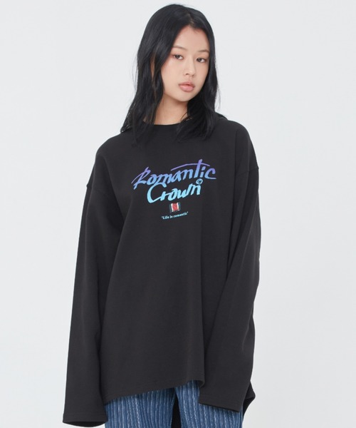 ROMANTIC CROWN(ロマンティッククラウン)の「【ROMANTIC CROWN】GRADATION LOGO LONG SLEEVES / ロマンティッククラウン グラデーション ロゴ ロングスリーブ Tシャツ(Tシャツ/カットソー・メンズ・スカイブルー/ホワイト/ブラック・LARGE/X-LARGE/MEDIUM/SMALL)」の21枚目の写真