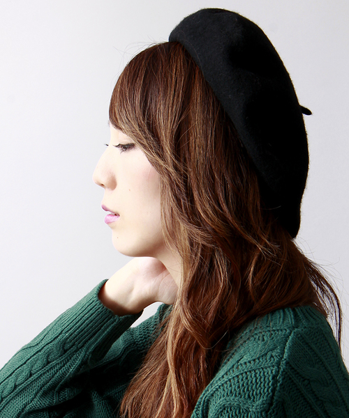 WEGO（ウィゴー）の「WEGO/フェルトベレー帽（ハンチング/ベレー帽・レディース・ブラック/ダークグレー/グリーン/ネイビー/ワイン・FREE）」の2枚目の写真