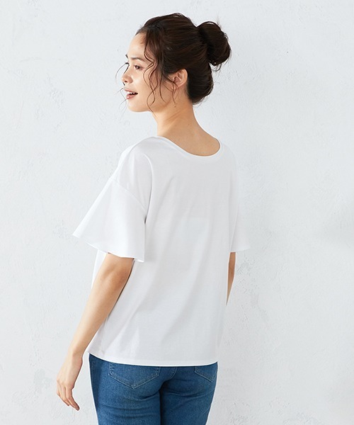 COMME CA ISM（コムサイズム）の「2WAY フレアスリーブ　Tシャツブラウス（Tシャツ/カットソー・レディース・ホワイト・MEDIUM/LARGE）」の8枚目の写真