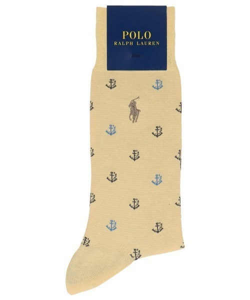 POLO RALPH LAUREN(ポロ ラルフ ローレン)の「POLO RALPH LAUREN 日本製 消臭加工 ワンポイント マリン柄 ビジネスソックス 02042250(ソックス/靴下)」|イエロー系その他