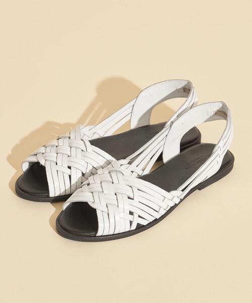 BEAUTY&YOUTH UNITED ARROWS（ビューティーアンドユースユナイテッドアローズ）の「BY∴ レザーメッシュオープントゥサンダル ◆（サンダル・レディース・ブラック/ホワイト・37/35/38/36）」の3枚目の写真