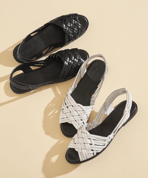 BEAUTY&YOUTH UNITED ARROWS（ビューティーアンドユースユナイテッドアローズ）の「BY∴ レザーメッシュオープントゥサンダル ◆（サンダル・レディース・ブラック/ホワイト・37/35/38/36）」の4枚目の写真