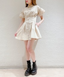PAIN | タックフレアシャツドレス(ワンピース)
