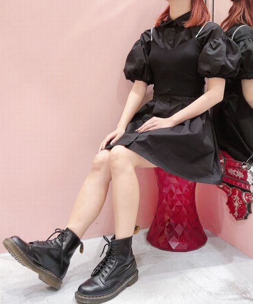 PAIN(ペイン)の「タックフレアシャツドレス(ワンピース・レディース・ブルー/ブラック/ベージュ/ホワイト・FREE)」の11枚目の写真