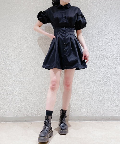 PAIN(ペイン)の「タックフレアシャツドレス(ワンピース・レディース・ブルー/ブラック/ベージュ/ホワイト・FREE)」の18枚目の写真