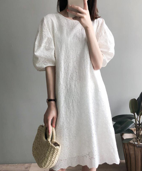 Ulysses（ユリシス）の「ボリューム袖レースワンピース（ワンピース・レディース・ホワイト・M/L）」の6枚目の写真