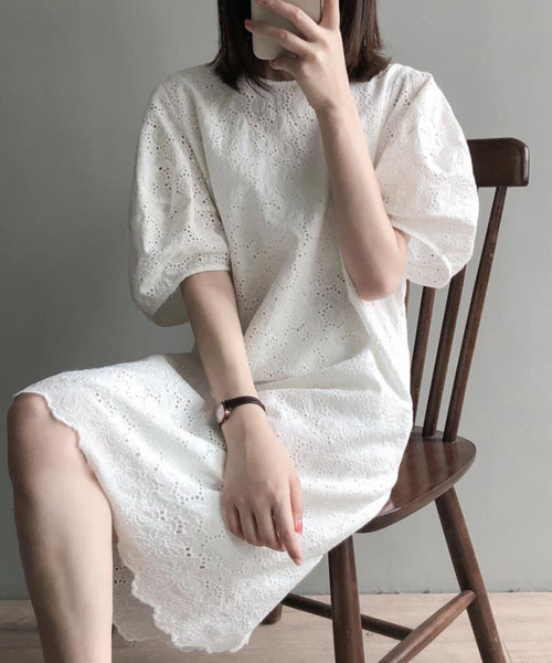 Ulysses（ユリシス）の「ボリューム袖レースワンピース（ワンピース・レディース・ホワイト・M/L）」の9枚目の写真