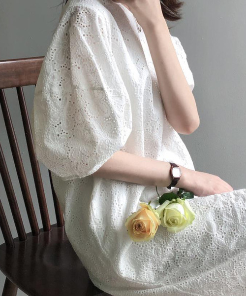 Ulysses（ユリシス）の「ボリューム袖レースワンピース（ワンピース・レディース・ホワイト・M/L）」の4枚目の写真