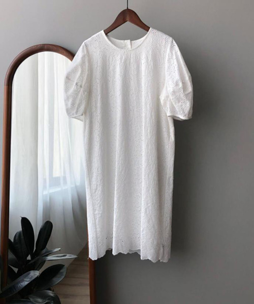 Ulysses（ユリシス）の「ボリューム袖レースワンピース（ワンピース・レディース・ホワイト・M/L）」の8枚目の写真