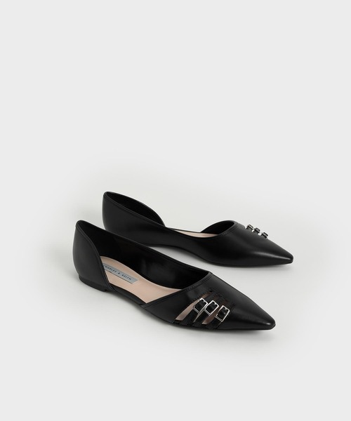 CHARLES & KEITH（チャールズ & キース）の「ハーフドルセイ カットアウトバレリーナ / Half D'Orsay Cut-Out Ballerinas（パンプス・レディース・ホワイト/ブラック・22.5cm/23cm/23.5cm/24.5cm/25cm/25.5cm）」の11枚目の写真