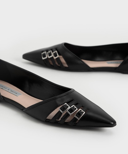CHARLES & KEITH（チャールズ & キース）の「ハーフドルセイ カットアウトバレリーナ / Half D'Orsay Cut-Out Ballerinas（パンプス・レディース・ホワイト/ブラック・22.5cm/23cm/23.5cm/24.5cm/25cm/25.5cm）」の13枚目の写真