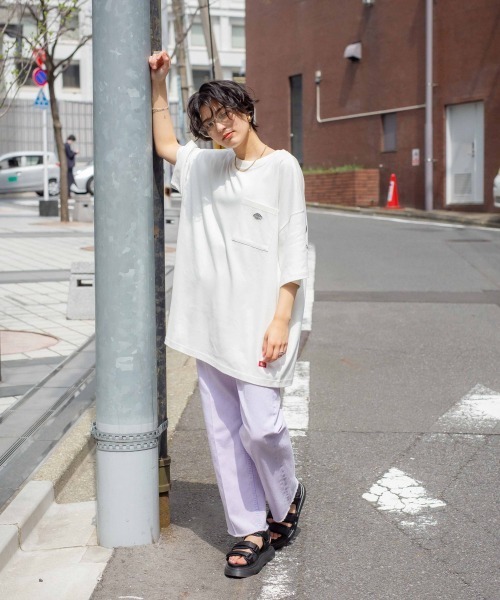 Dickies（ディッキーズ）の「【Dickies/ディッキーズ】チュニックワンピース/937797（ワンピース・レディース・ホワイト/ブルー/スミクロ・FREE）」の4枚目の写真