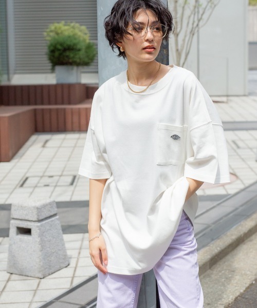 Dickies（ディッキーズ）の「【Dickies/ディッキーズ】チュニックワンピース/937797（ワンピース・レディース・ホワイト/ブルー/スミクロ・FREE）」の13枚目の写真