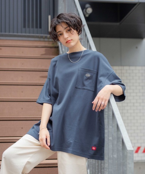 Dickies（ディッキーズ）の「【Dickies/ディッキーズ】チュニックワンピース/937797（ワンピース・レディース・ホワイト/ブルー/スミクロ・FREE）」の10枚目の写真