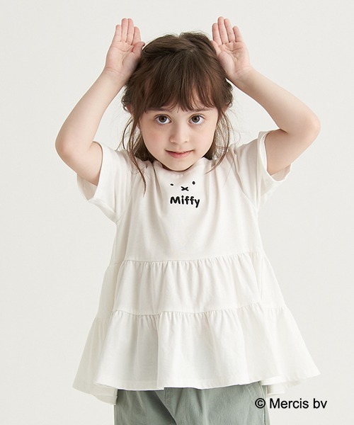 b・ROOM(ビールーム)の「【ディック・ブルーナ】MIFFYティアードTシャツ(Tシャツ/カットソー・キッズ・オフホワイト/ライトピンク/ベージュ/ブラック・120cm/100cm/90cm/130cm/110cm)」の2枚目の写真