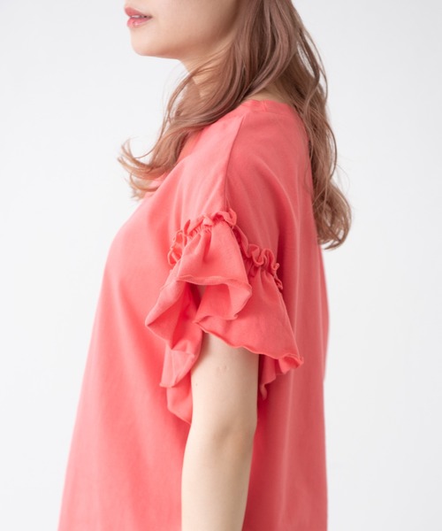 MERLOT(メルロー)の「ダブルフリルスリーブT(Tシャツ/カットソー・レディース・ブラック/オフホワイト/ピンク/ブルー・FREE)」の21枚目の写真