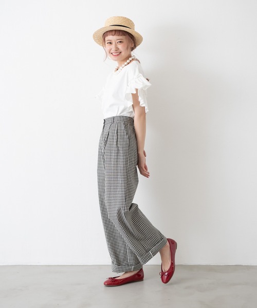 MERLOT(メルロー)の「ダブルフリルスリーブT(Tシャツ/カットソー・レディース・ブラック/オフホワイト/ピンク/ブルー・FREE)」の18枚目の写真