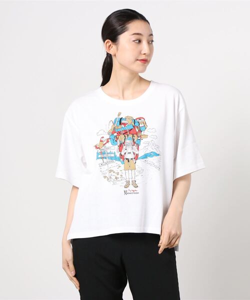 MANASTASH（マナスタッシュ）の「MANASTASH/マナスタッシュ　Ws BENLAMB HIKING TEE ベンラムハイキングティー（Tシャツ/カットソー・レディース・ホワイト/ブラック・MEDIUM）」の2枚目の写真