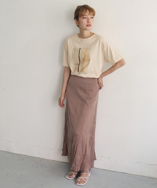 CLEIO（クレイオ）の「【CLEIO】ニュアンスアートプリントTシャツ（Tシャツ/カットソー・レディース・ベージュ/オフホワイト・FREE）」の11枚目の写真
