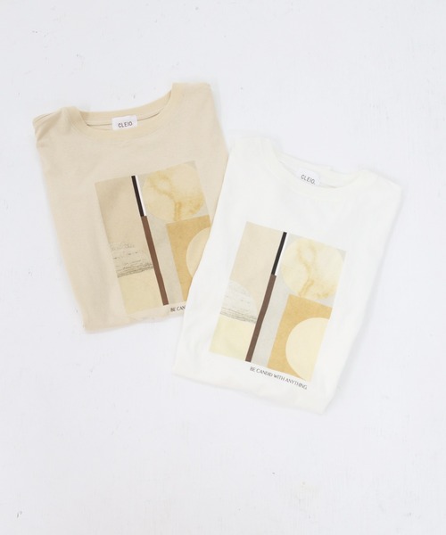 CLEIO（クレイオ）の「【CLEIO】ニュアンスアートプリントTシャツ（Tシャツ/カットソー・レディース・ベージュ/オフホワイト・FREE）」の13枚目の写真