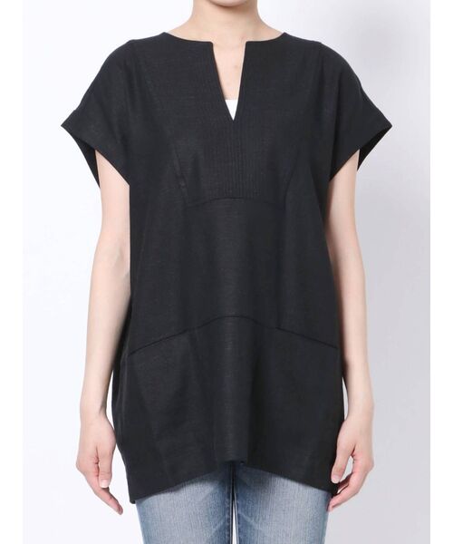 Ungrid(アングリッド)の「リネン混Vネックトップス(シャツ/ブラウス・レディース・アイボリー/ブラック・FREE)」の19枚目の写真